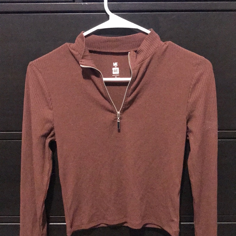 Cropped zip up long sleeve
